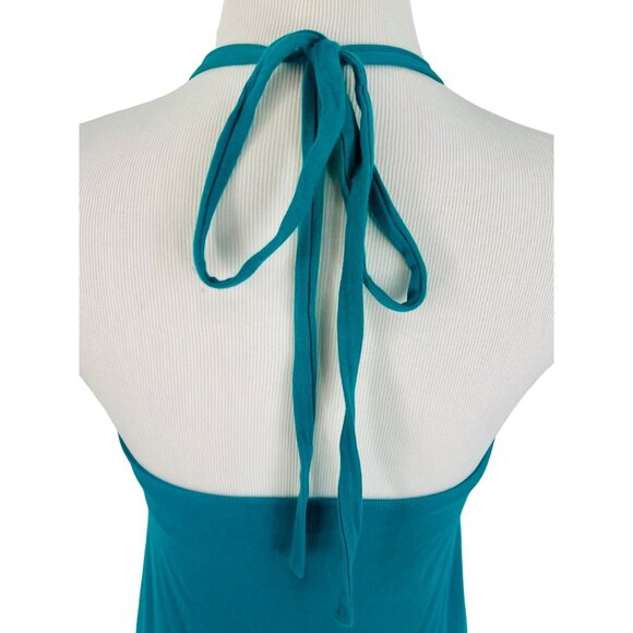 Vtg Victoria's Secret Y2K Halter Sequin Mini Dress • Coquette Club McBling Teal - Picture 12 of 16